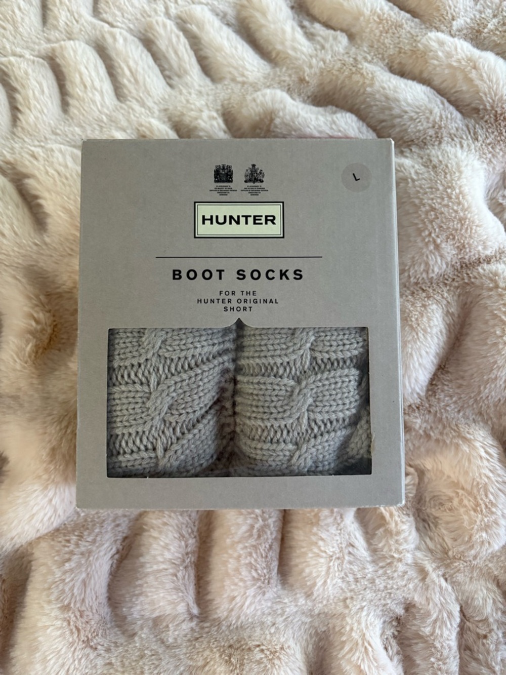 Hunter Light Gray Cable Knit Boot Socks